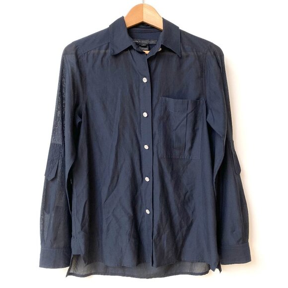 Marc by Marc Jacobs Womens Silk Blend Shirt Size 0 Semi-Sheer - Picture 1 of 15